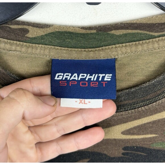 Vintage 90s Y2K Camo T-Shirt / Size XL - Picture 4 of 5